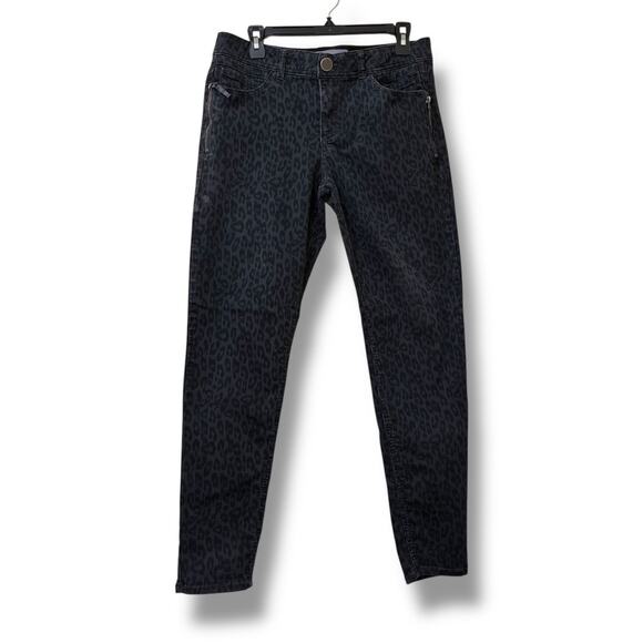 Wit & Wisdom gray / black leopard print jeggings - Picture 3 of 7